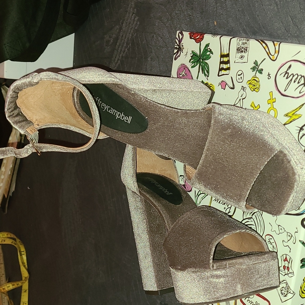 Jeffery Campbell platform. Size: 10...Heel 5" Color: Suede Gray